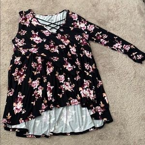 Floral high low shirt